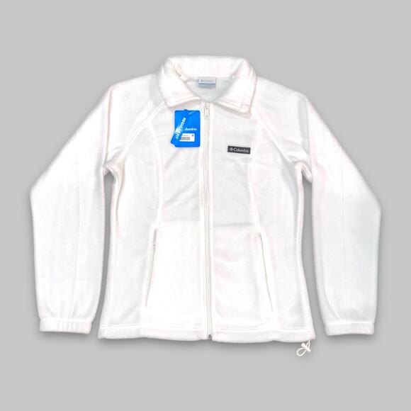 Columbia Benton Springs Full-Zip White Fleece Jacket Women’s Small - Picture 1 of 5